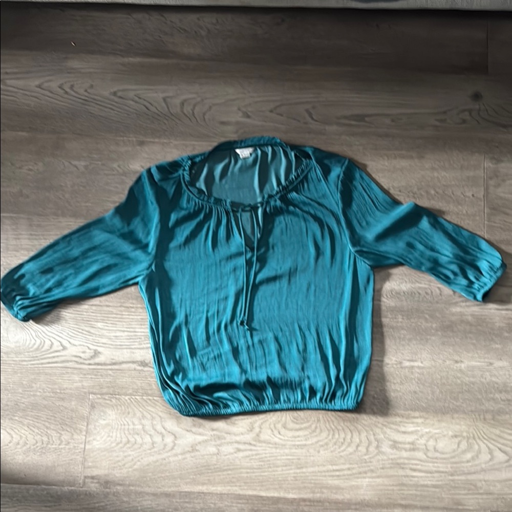 Blue Relaxed Buttoned Blouse